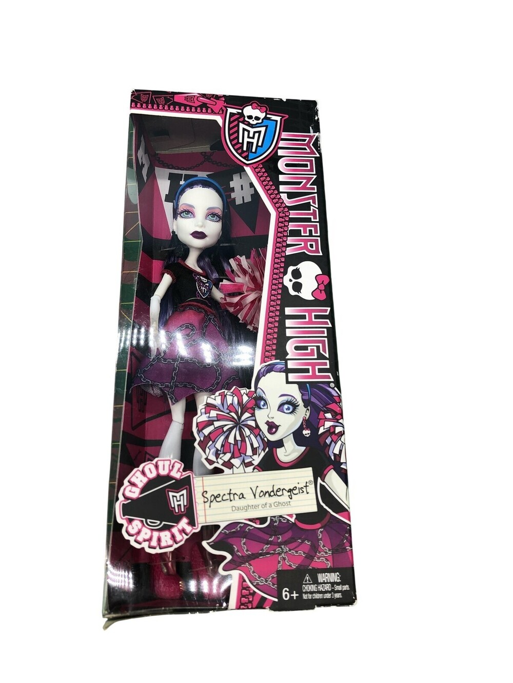 Monster High Spectra Vondergeist Ghoul Spirit Cheerleader Doll Purple NIB Mattel